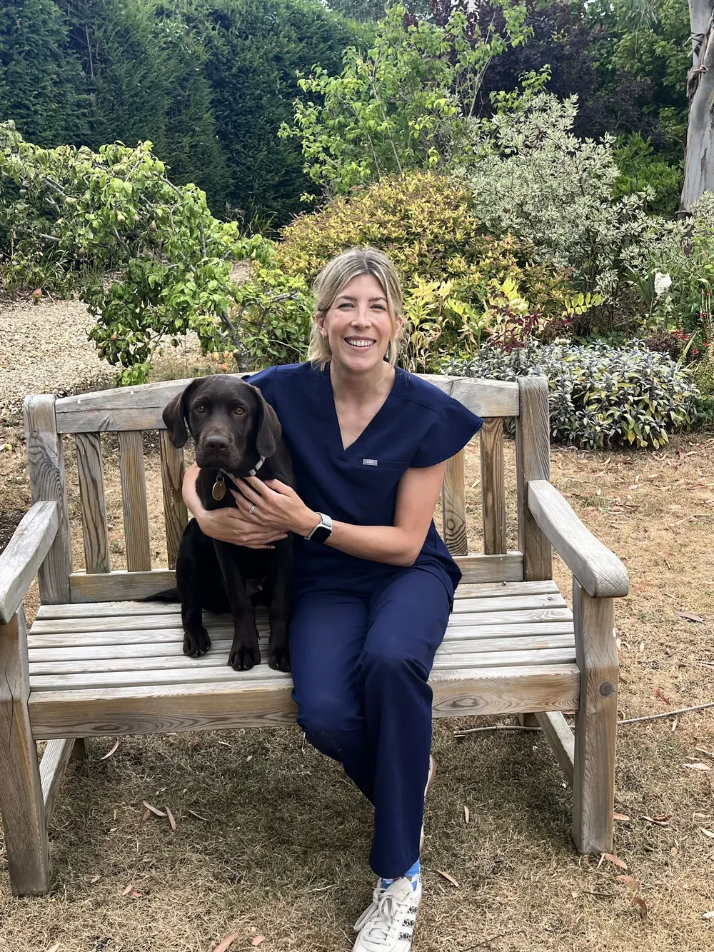 Dr Ellen-Louise Lawrie, founder of The Vet Van, with her dog
